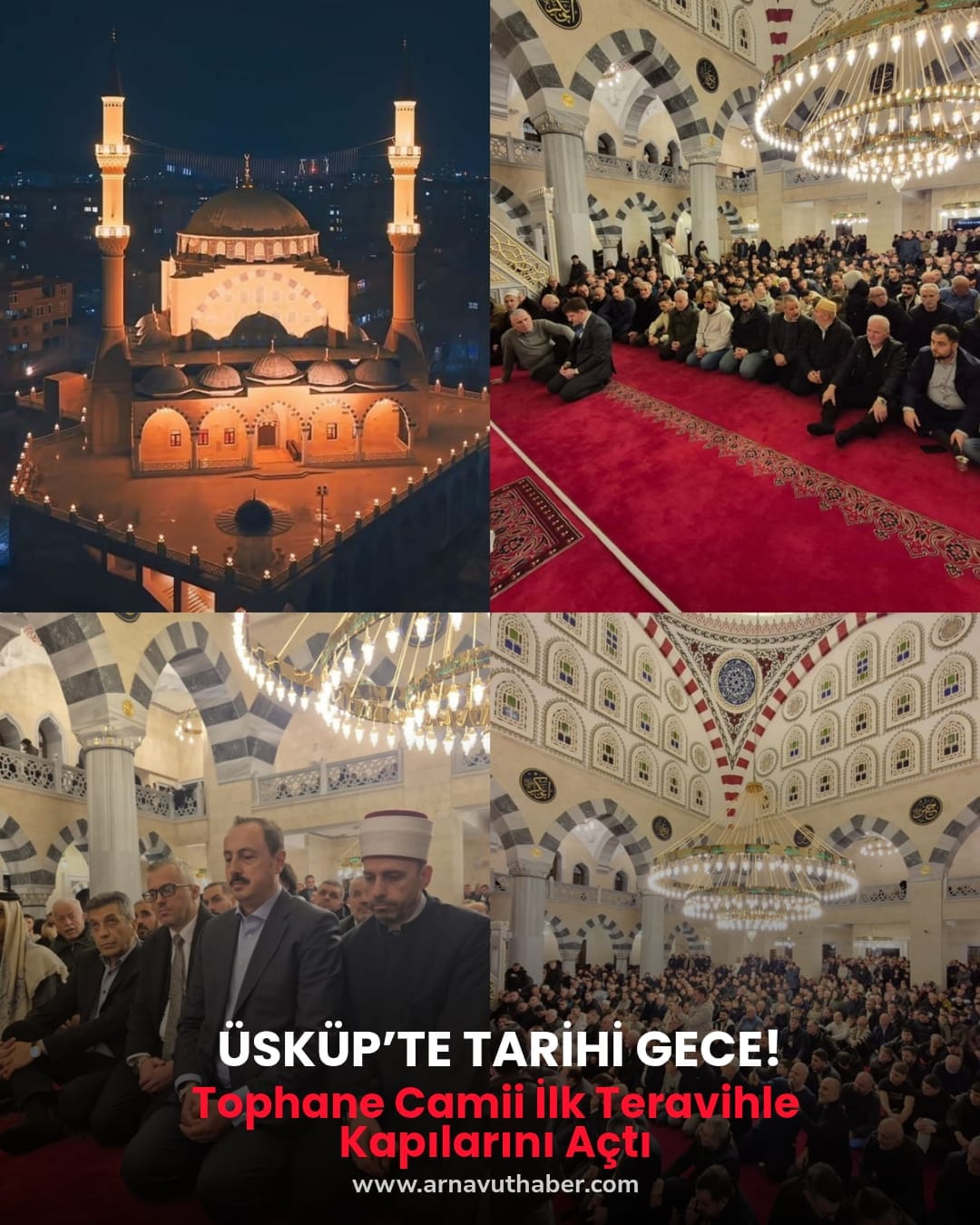 Üsküp’te Tophane Camii Teravih Namazıyla İbadete Açıldı
