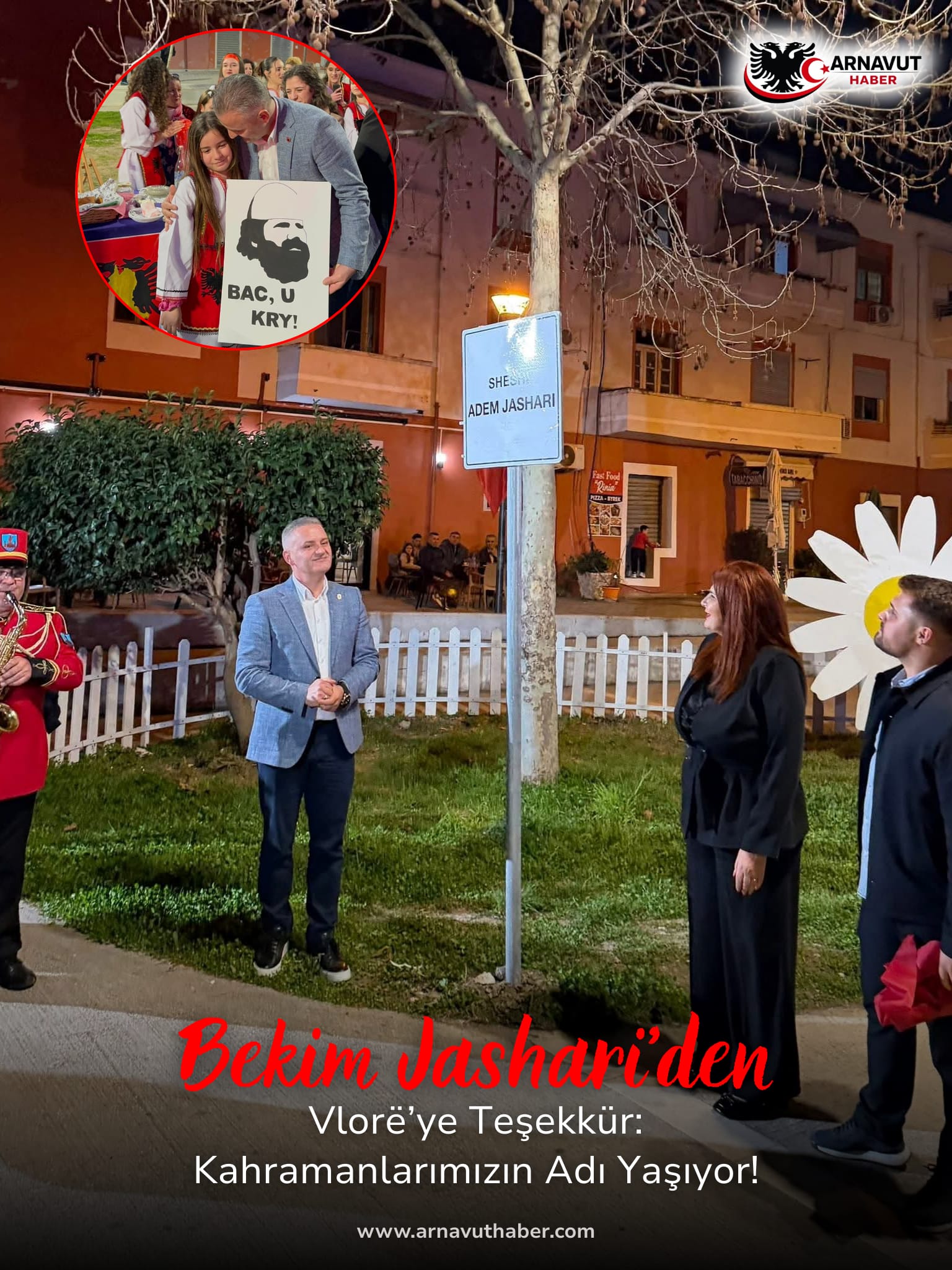 Adem Jashari’nin adı Vlora’da bir Meydana Verildi.