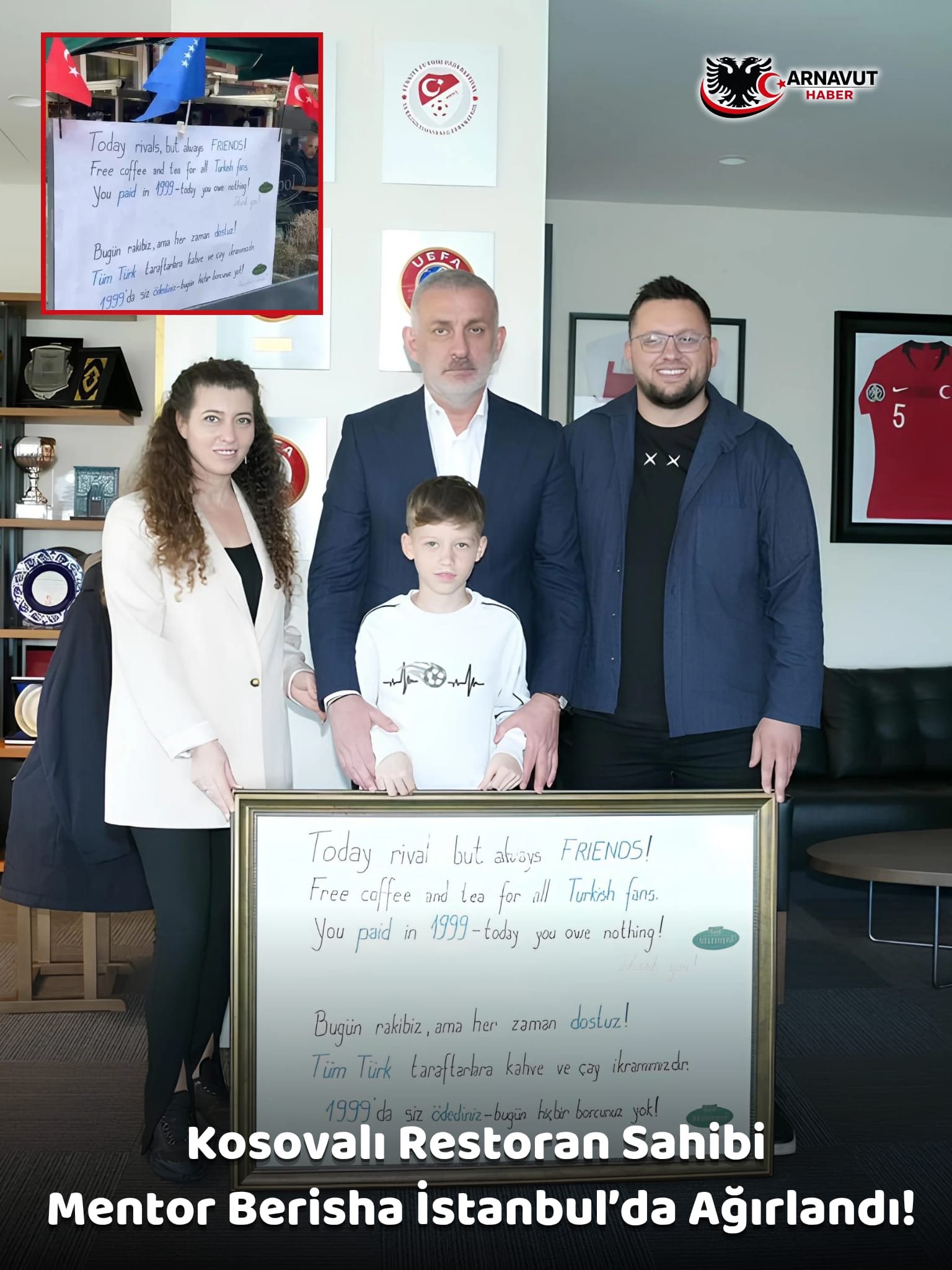 TFF’den Anlamlı Buluşma: Kosovalı Restoran Sahibi Mentor Berisha İstanbul’da Ağırlandı!