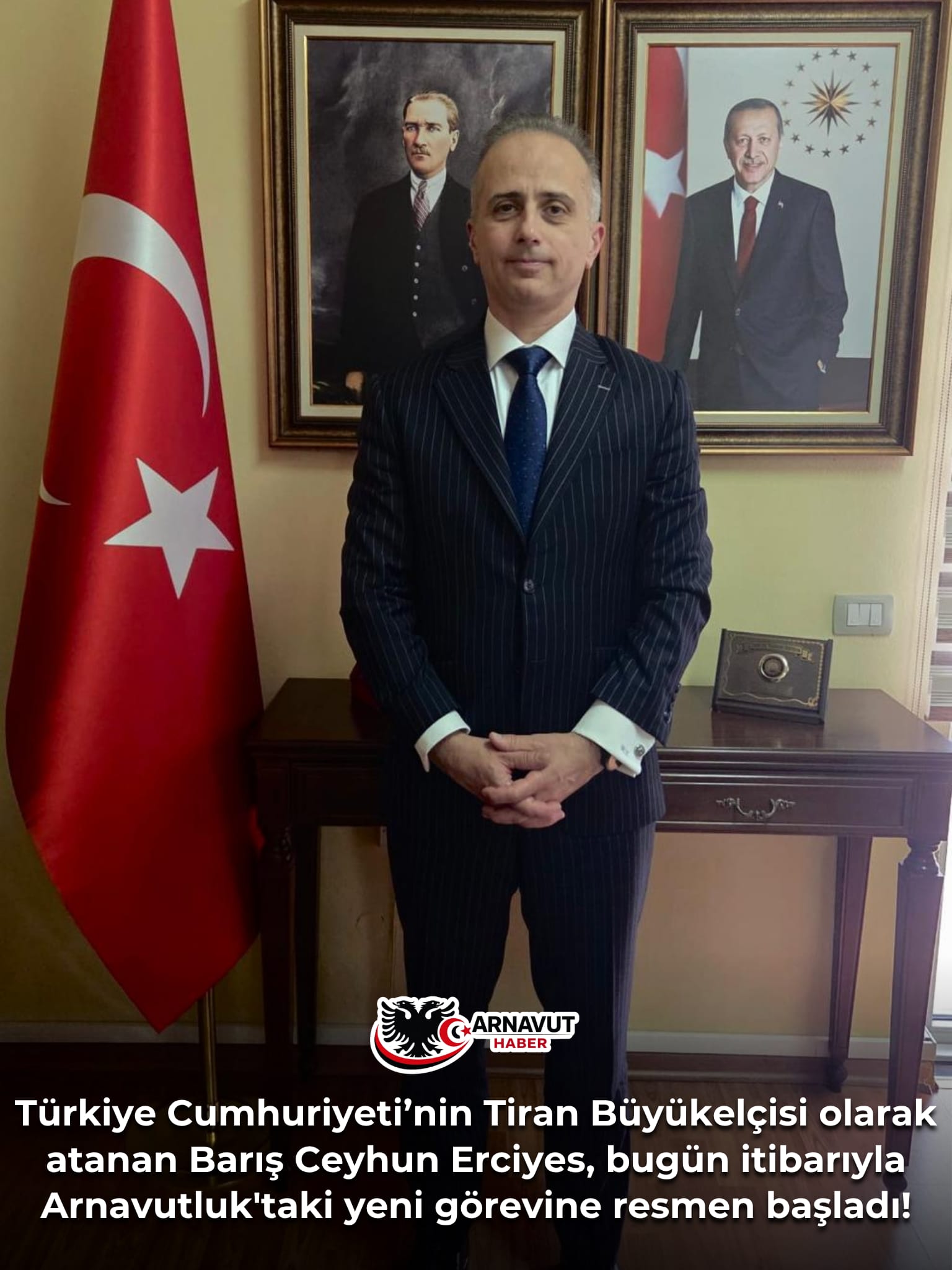 T.C. Tiran Büyükelçisi Barış Ceyhun Erciyes Görevine Başladı