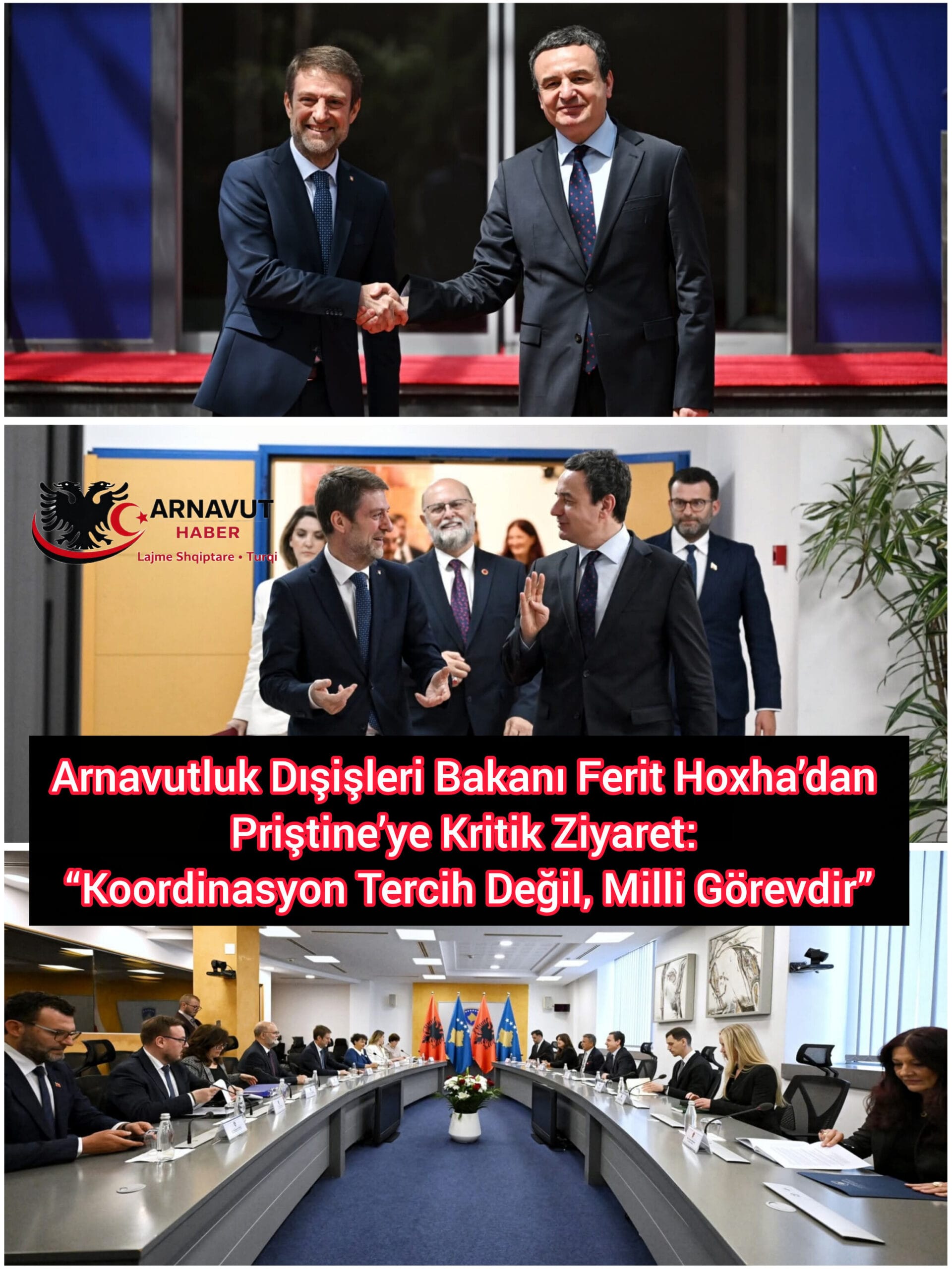 Arnavutluk Dışişleri Bakanı Ferit Hoxha’dan Priştine’ye Kritik Ziyaret: “Koordinasyon Tercih Değil, Milli Görevdir”