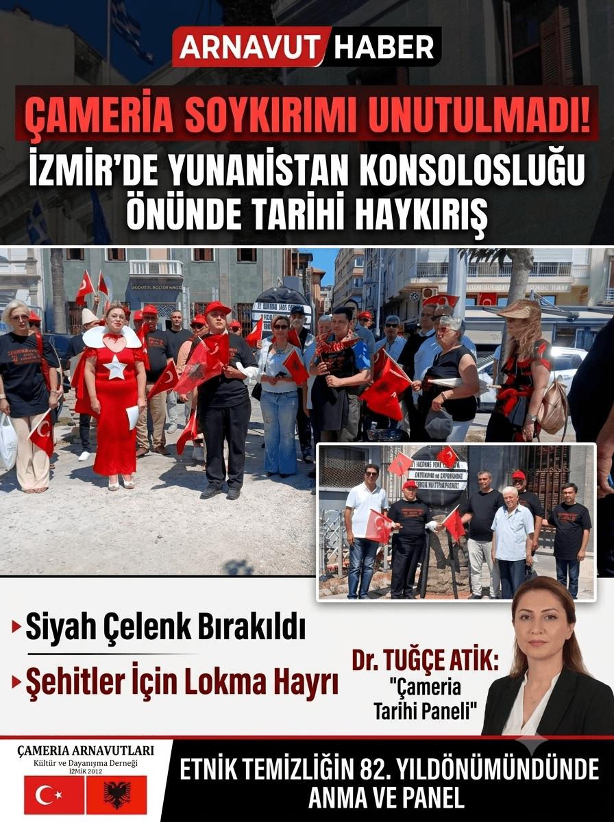 İzmir’den Yunanistan Konsolosluğu Önünde Tarihi Haykırış: Çamerya Soykırımını Unutmadık, Unutturmayacağız!