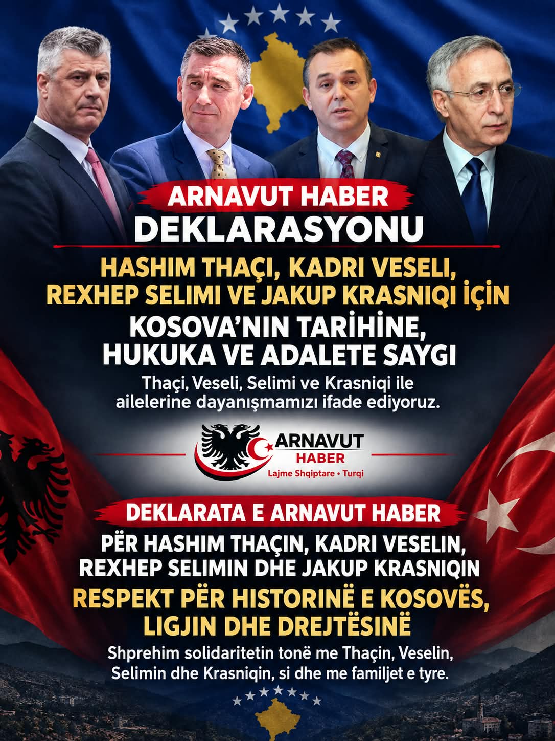 UÇK SAVAŞÇILARINA DESTEK DEKLARASYONU