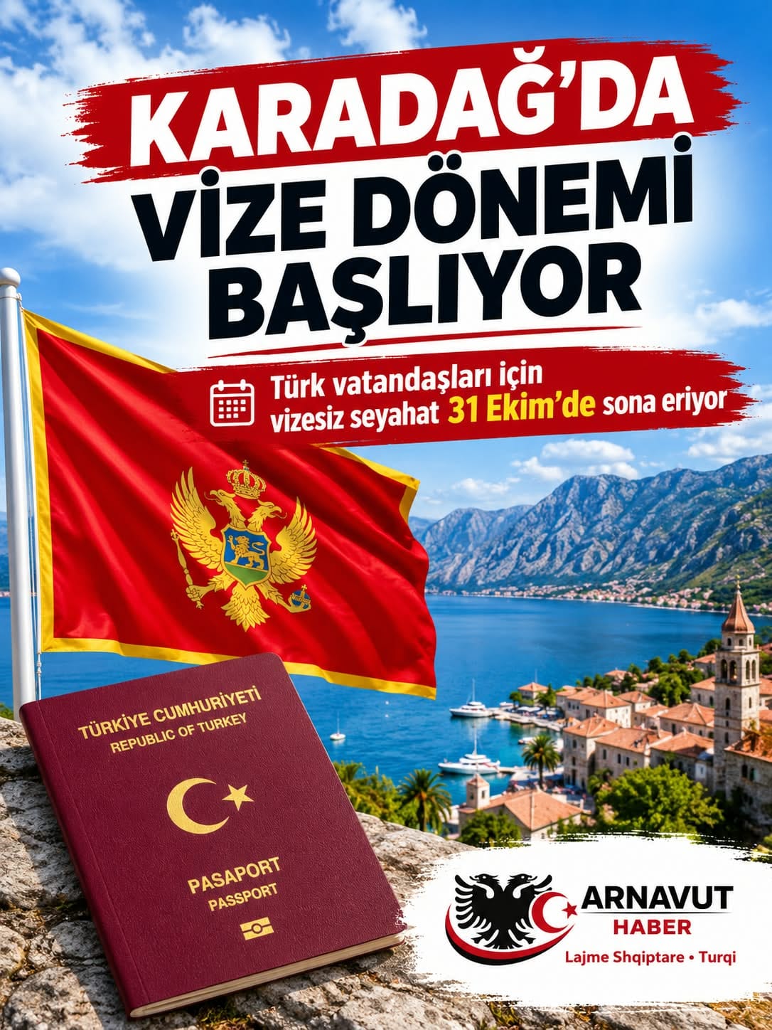 Karadağ, Türk vatandaşları için vizesiz seyahati sona erdiriyor